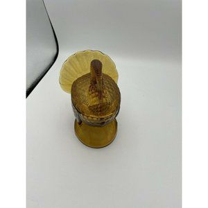 Vintage M- Beautiful!  LE Smith Amber Glass Turkey